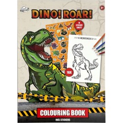 Dinosaur Roar coloring book with stickers 16 pages A5