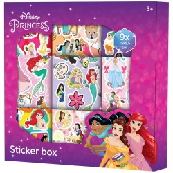 Lot de 9 feuilles d'autocollants amusants Disney Princess dans une boîte