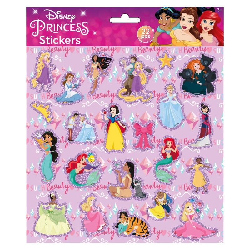 Disney Princess foam sticker with glitter decoration