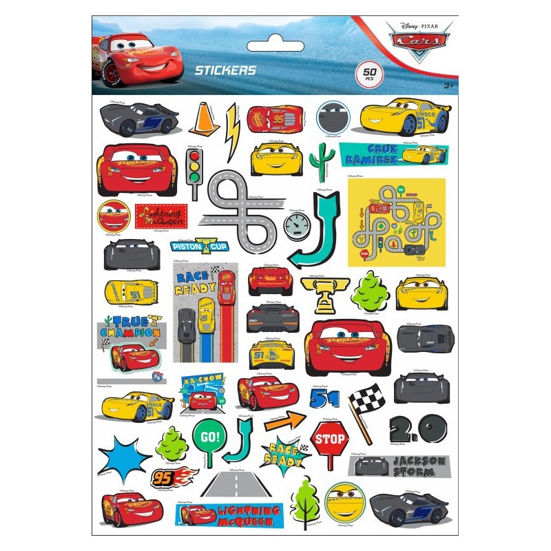 Disney Cars bubble sticker set of 50