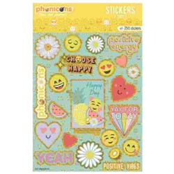 Emoji  glitter sticker set 6 sheets