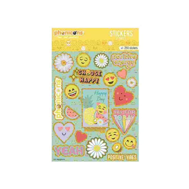 Emoji  glitter sticker set 6 sheets