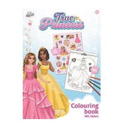 Livre de coloriage Princess True avec autocollants 16 pages