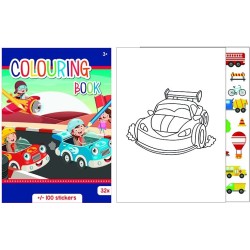 Vehicle coloring book with stickers 32 pages