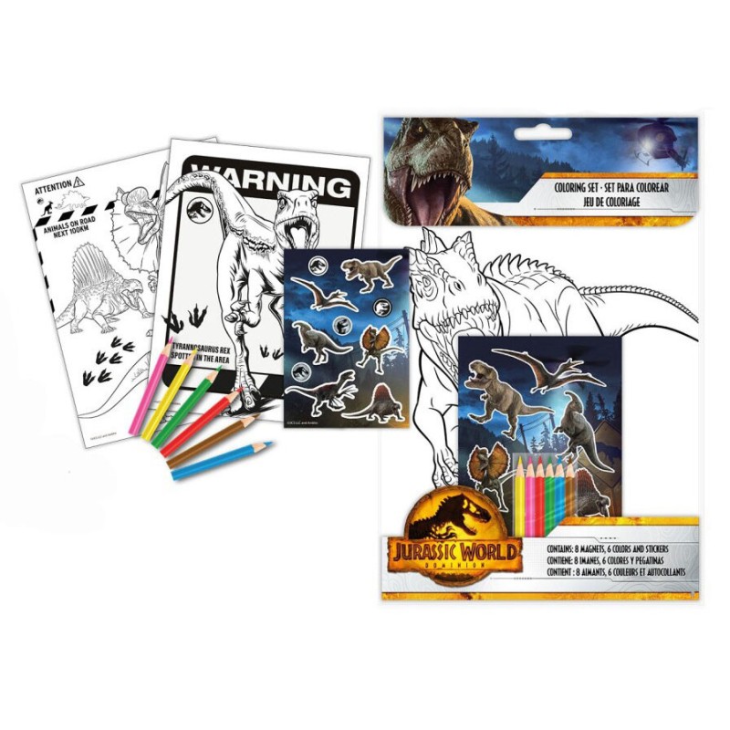 Jurassic World coloring + sticker set