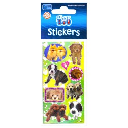 Dog sticker with silver decoration