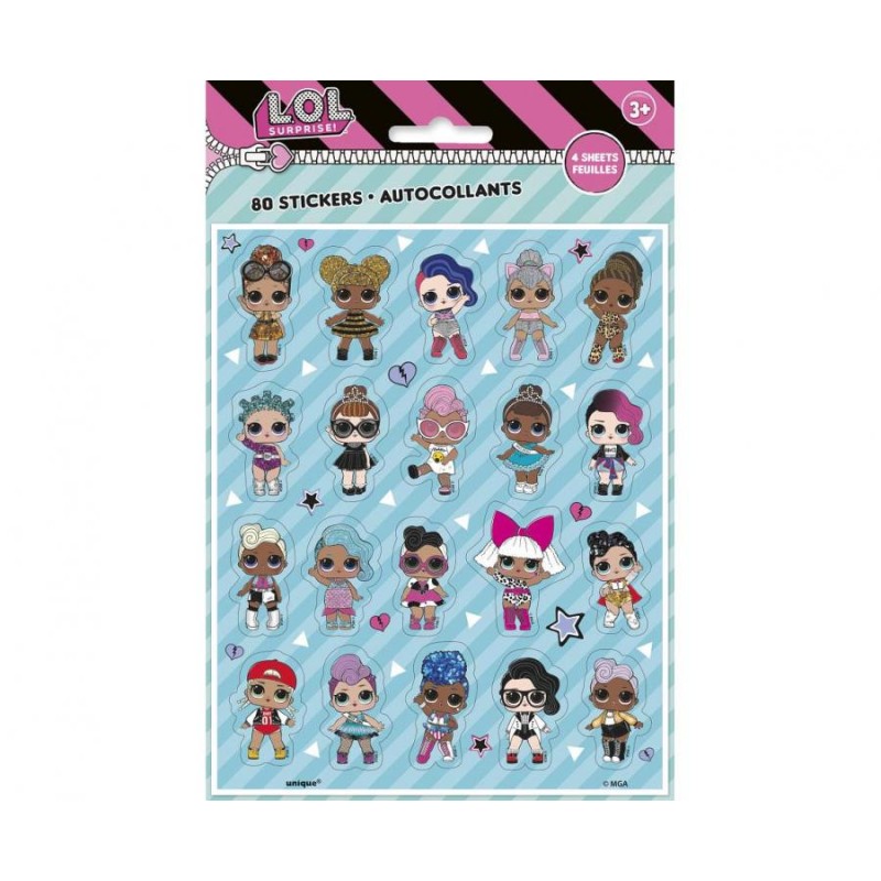 LOL Surprise sticker set 4 sheets