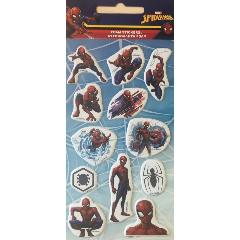 Spiderman Dark puffy foam sticker set