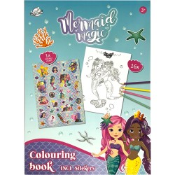 Mermaid Magic coloring book with stickers, 16 pages