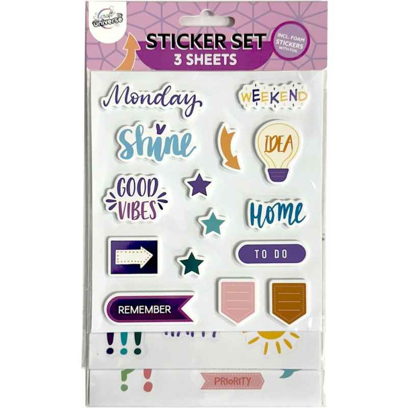 Colour Feeling sticker set, 3 sheets