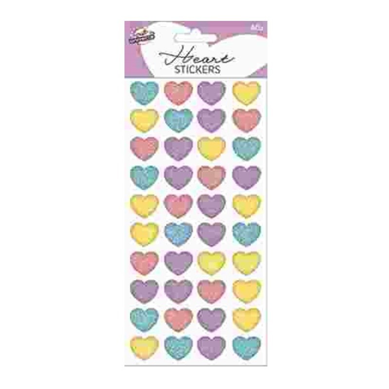 Colour heart holographic sticker set