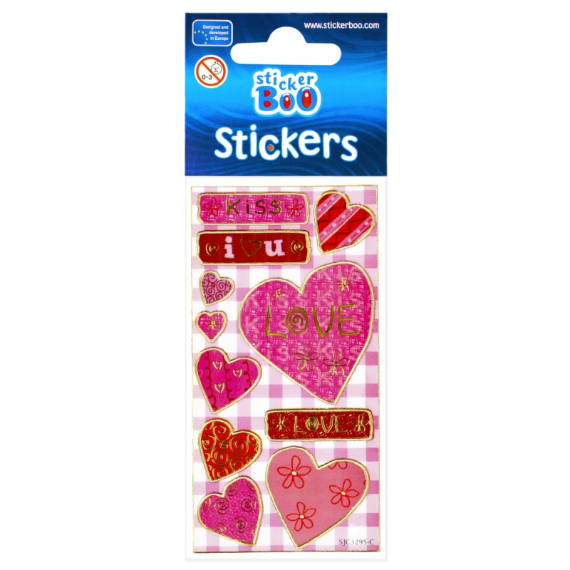 Love Heart sticker with gold decoration