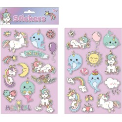 Unicorn puffy sticker set