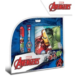 Avengers journal + 6-color pen + watch