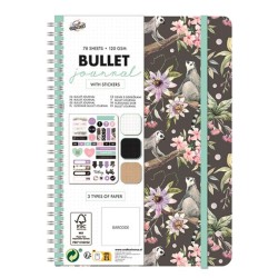 Bullet Journal en couleur, carnet de planification au design Ringtail Lemur A5 avec autocollants