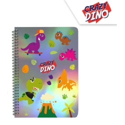 Dinosaur metallic A5 lined notebook