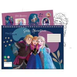 Carnet de croquis à spirales Disney Frozen Explore A/4 avec 40 feuilles et autocollants