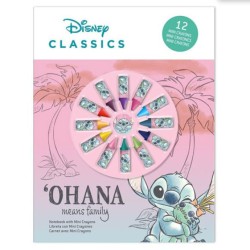 Coffret Carnet de notes et mini crayons de couleur Disney Lilo et Stitch