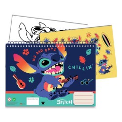 Carnet de croquis à spirale Disney Lilo et Stitch Chillin' A/4, 40 feuilles avec autocollants