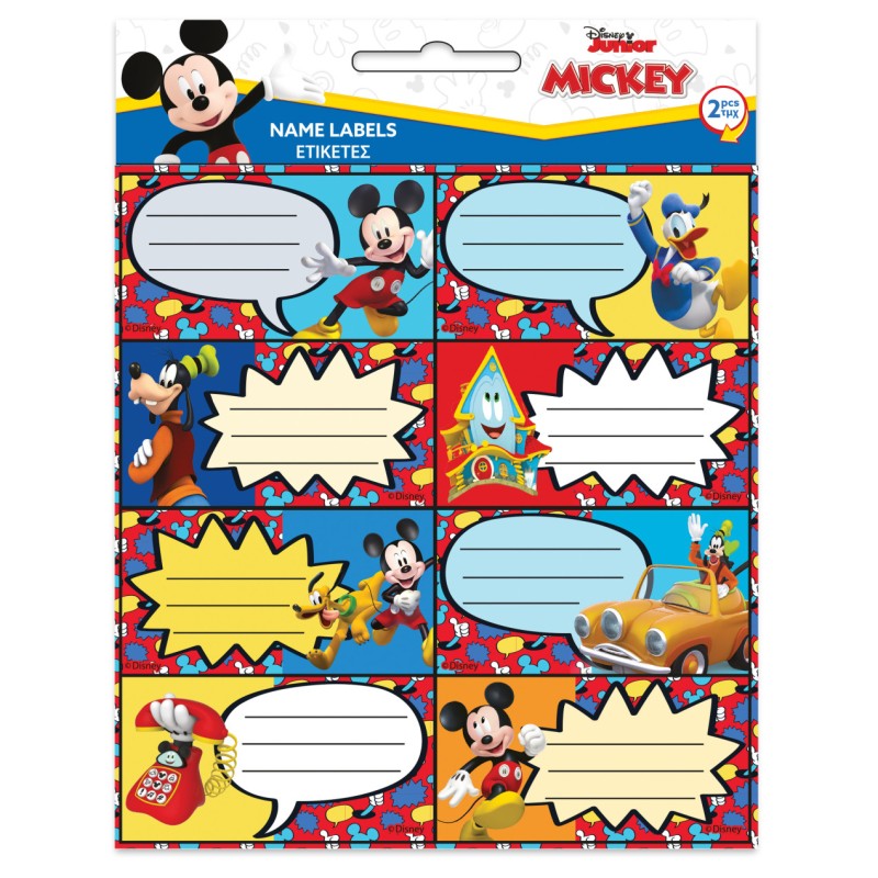 Disney Mickey  Fun Times notebook label set of 16