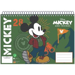 Carnet de croquis à spirale Disney Mickey Hike A/4 30 feuilles