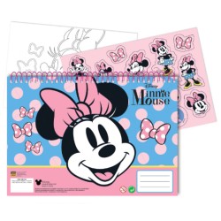 Carnet de croquis à spirale Disney Minnie Joy A/4 avec 40 feuilles et autocollants