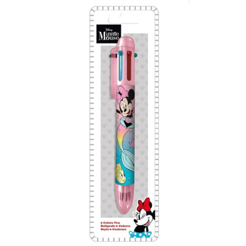 Stylo 6 couleurs Disney Minnie Mermaid