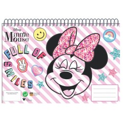 Carnet de croquis à spirale Disney Minnie Smiles A/4 avec 30 feuilles