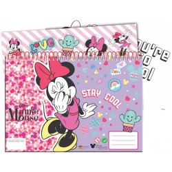 Carnet de croquis à spirale Disney Minnie Smiles A/4 avec 40 pages et autocollants