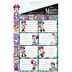 Étiquettes pour carnet Disney Minnie Smiles avec autocollants, lot de 16