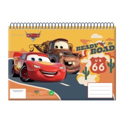 Carnet de croquis à spirale Disney Cars Road A/4, 30 feuilles