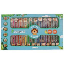 Crayon de couleur Number Jungle, ensemble crayon graphite + gomme