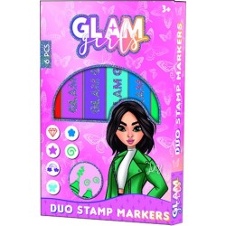 Coffret feutre et tampon Girl Power Glam Girls Lucy 6 pièces