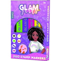 Set de 6 feutres et tampons Girl Power Glam Girls Nora