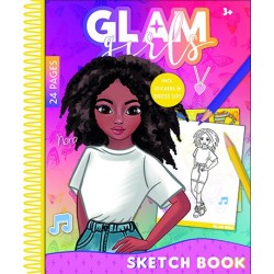 Girl Power Glam Girls Nora spiral sketchbook with 24 sheets and stickers