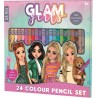 Crayons de couleur Girl Power Glam Girls 24 pièces