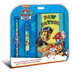 Paw Patrol journal + 6 colored pen + watch