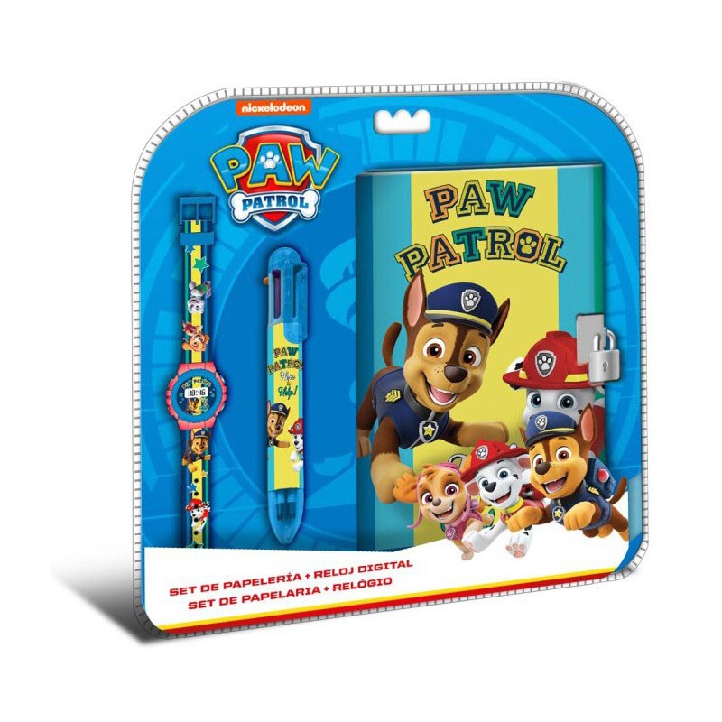 Paw Patrol journal + 6 colored pen + watch