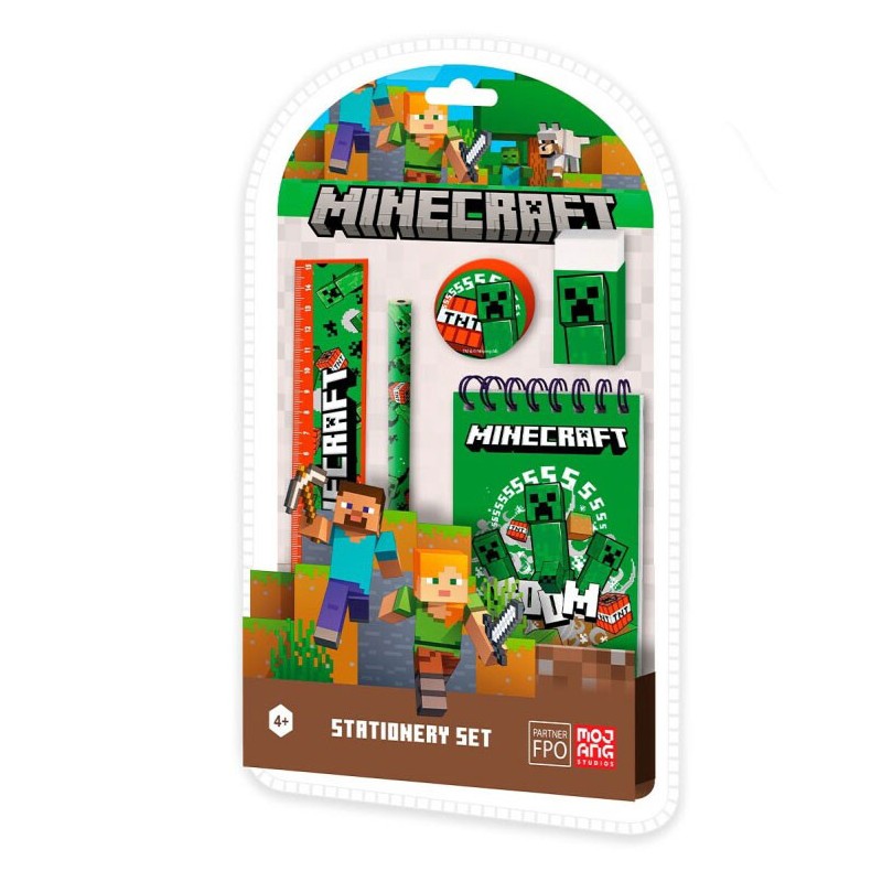 Ensemble de papeterie Minecraft Boom 5 pièces