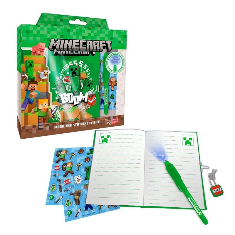 Minecraft Boom diary + magic pen set