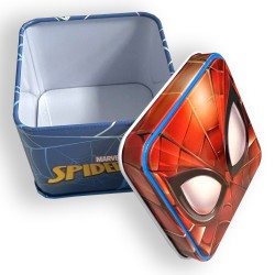 Mini boîte en métal Spiderman bleu 7,5 cm