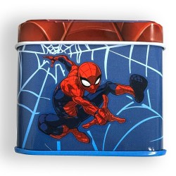 Mini boîte en métal Spiderman bleu 7,5 cm