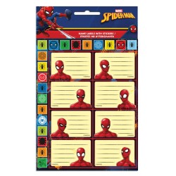 Spiderman Dark notebook label with sticker, 16 pcs