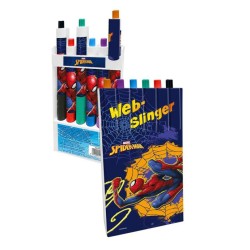 Lot de 6 stylos de couleur Spiderman Web-Slinger