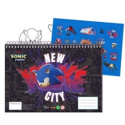 Sonic the Hedgehog Get Me Sonic the Hedgehog Carnet de croquis à spirale A/4 avec 40 feuilles et autocollants