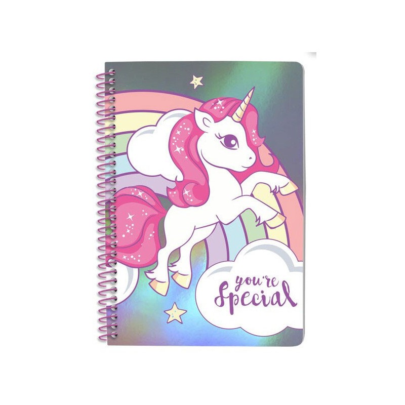 Unicorn metallic A/5 lined notebook