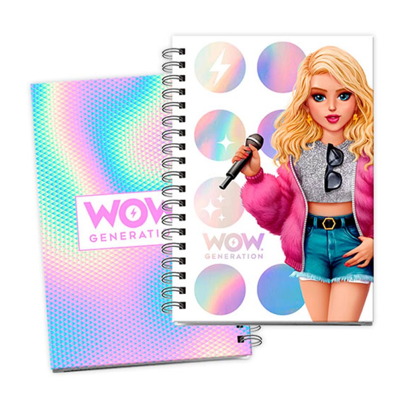 Carnet de notes ligné A5 WOW Generation Sing avec autocollants