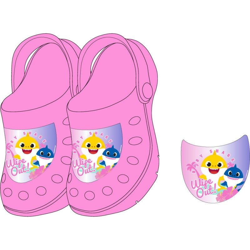 Baby Shark Wipe Out children's clog slippers 24-31