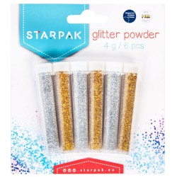 Colour Gold, Silver Glitter Set 6 pcs