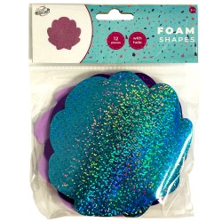 Moule en mousse holographique en forme de coquille colorée, 12 pièces